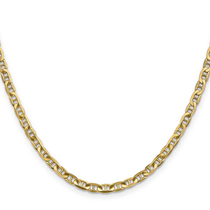 22 Inch 10K Yellow Gold 3.75mm Concave Anchor Chain Necklace