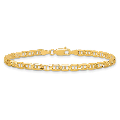 9 Inch 10K Yellow Gold 3.75mm Concave Anchor Chain Bracelet
