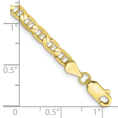7 Inch 10K Yellow Gold 3.75mm Concave Anchor Chain Bracelet
