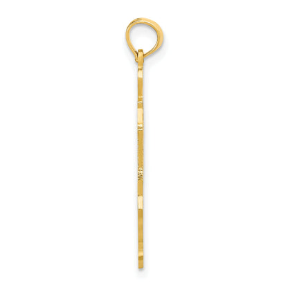 10K Yellow Gold 10K Solid Illinois State Pendant