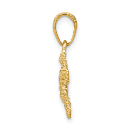 10K Yellow Gold 10K Seahorse And Starfish Pendant