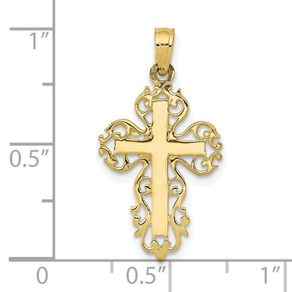 10K Yellow Gold Fancy Cross Pendant