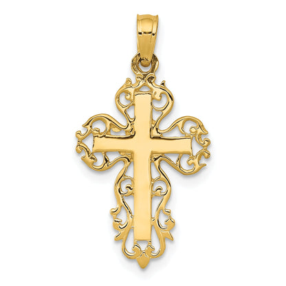 10K Yellow Gold Fancy Cross Pendant