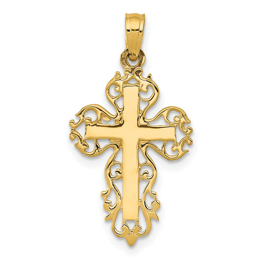 10K Yellow Gold Fancy Cross Pendant