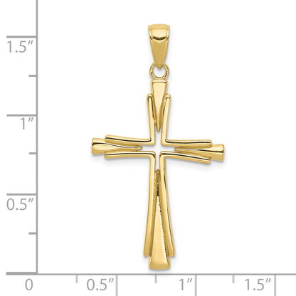 10K Yellow Gold 10K Polished Solid Cross Pendant