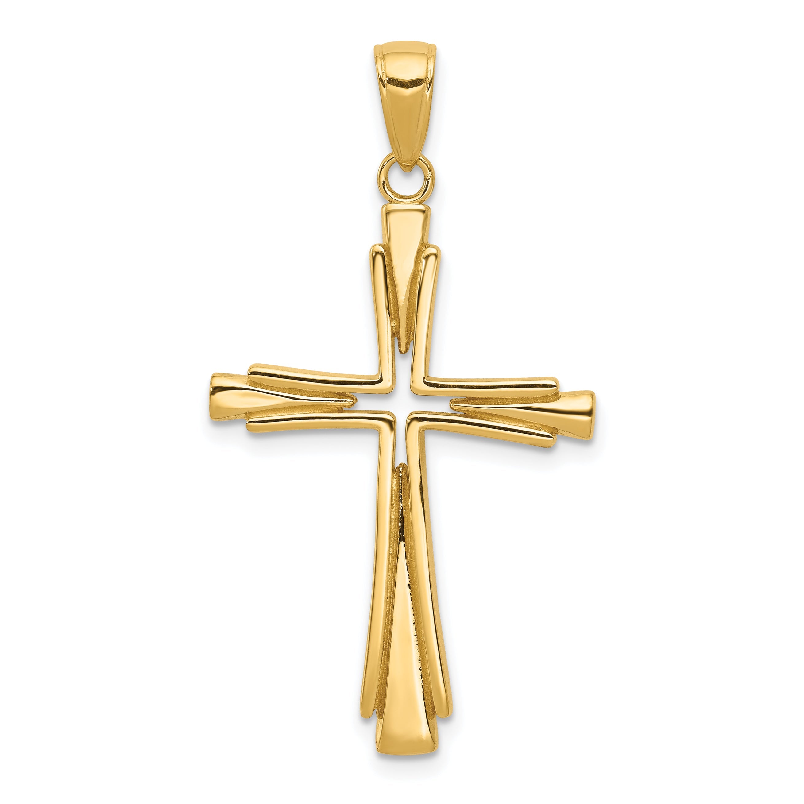 10K Yellow Gold 10K Polished Solid Cross Pendant