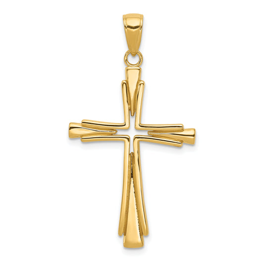 10K Yellow Gold 10K Polished Solid Cross Pendant