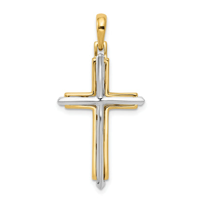 10K Two-Tone Fancy Cross Pendant