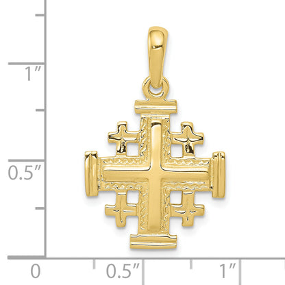 10K Yellow Gold Jerusalem Cross Pendant
