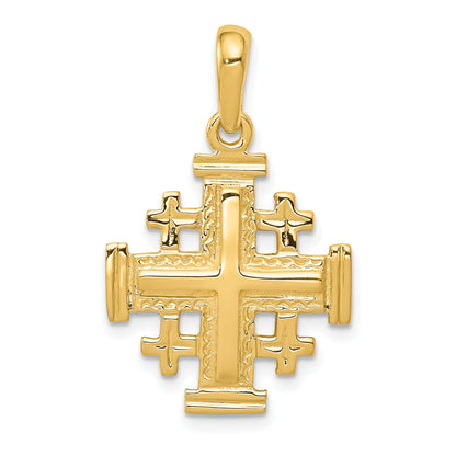 10K Yellow Gold Jerusalem Cross Pendant