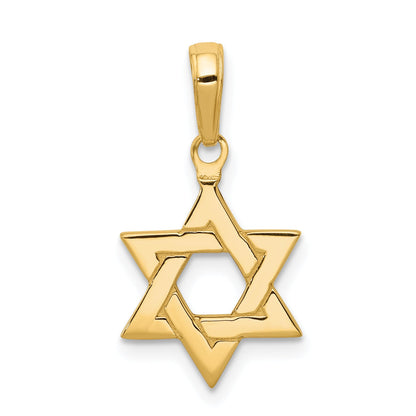 10K Yellow Gold Polished Star Of David Pendant