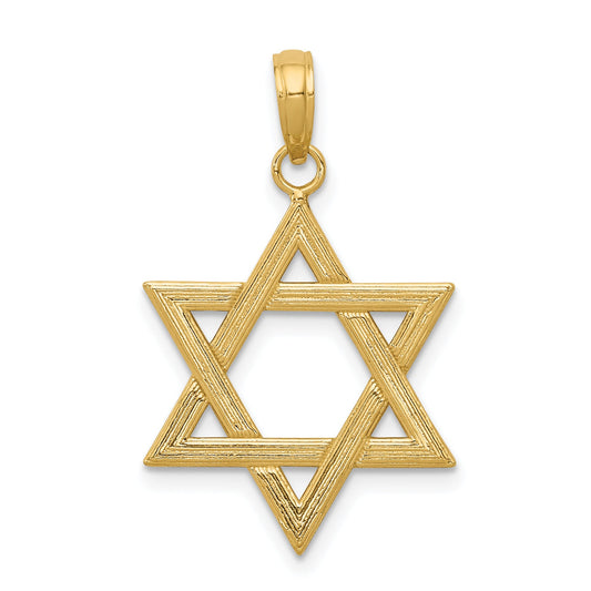 10K Yellow Gold 10K Polished Star Of David Pendant