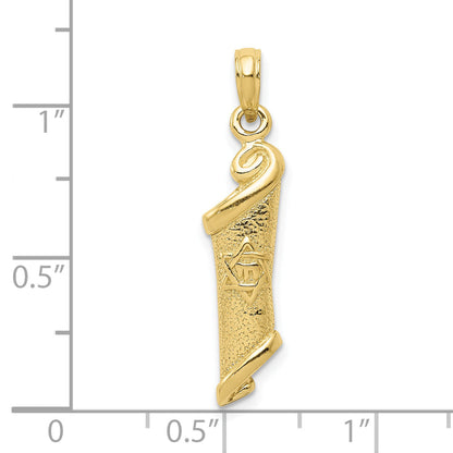10K Yellow Gold Torah W/Star Of David Pendant