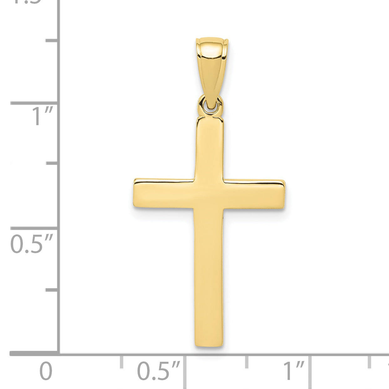 10K Yellow Gold Polished Cross Pendant
