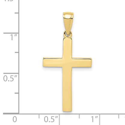 10K Yellow Gold Polished Cross Pendant
