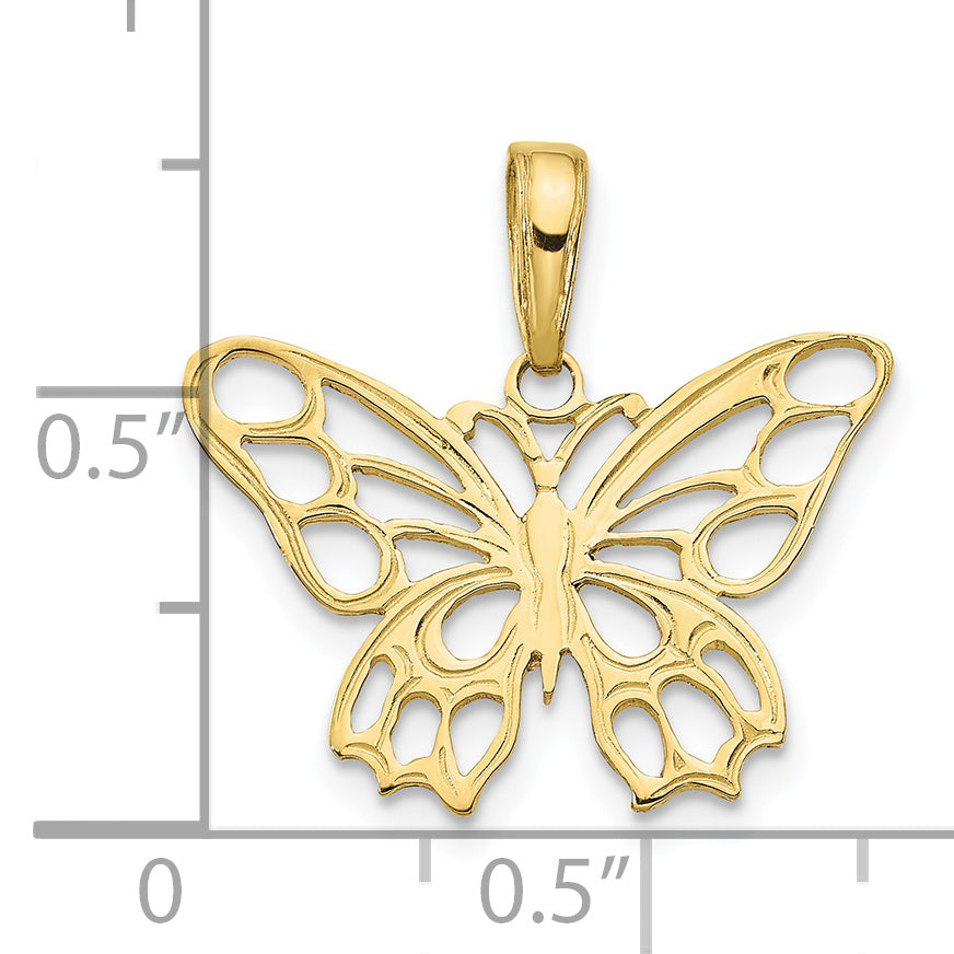 10K Yellow Gold 10K Butterfly Cut-Out Pendant