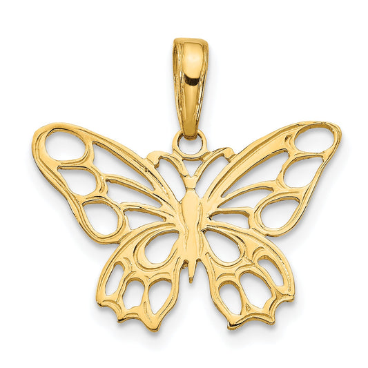 10K Yellow Gold 10K Butterfly Cut-Out Pendant