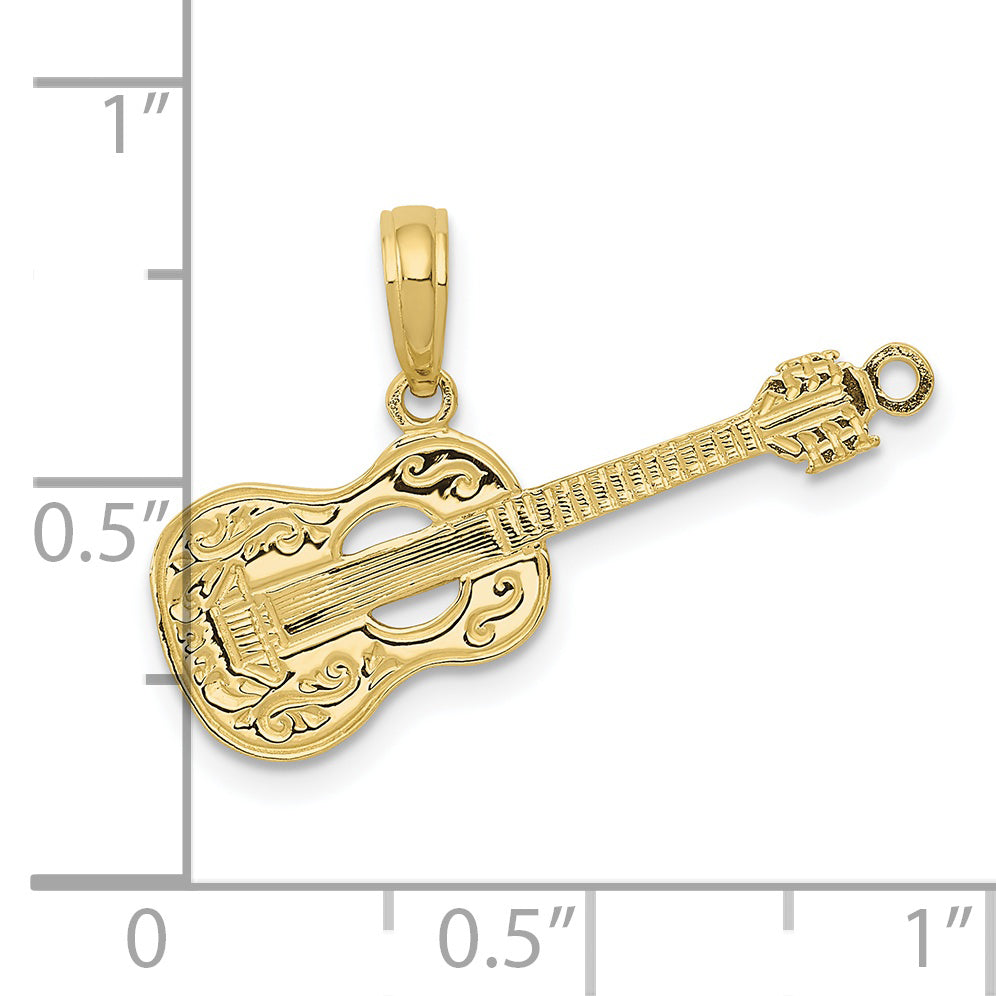 10K Yellow Gold 10K Guitar Pendant