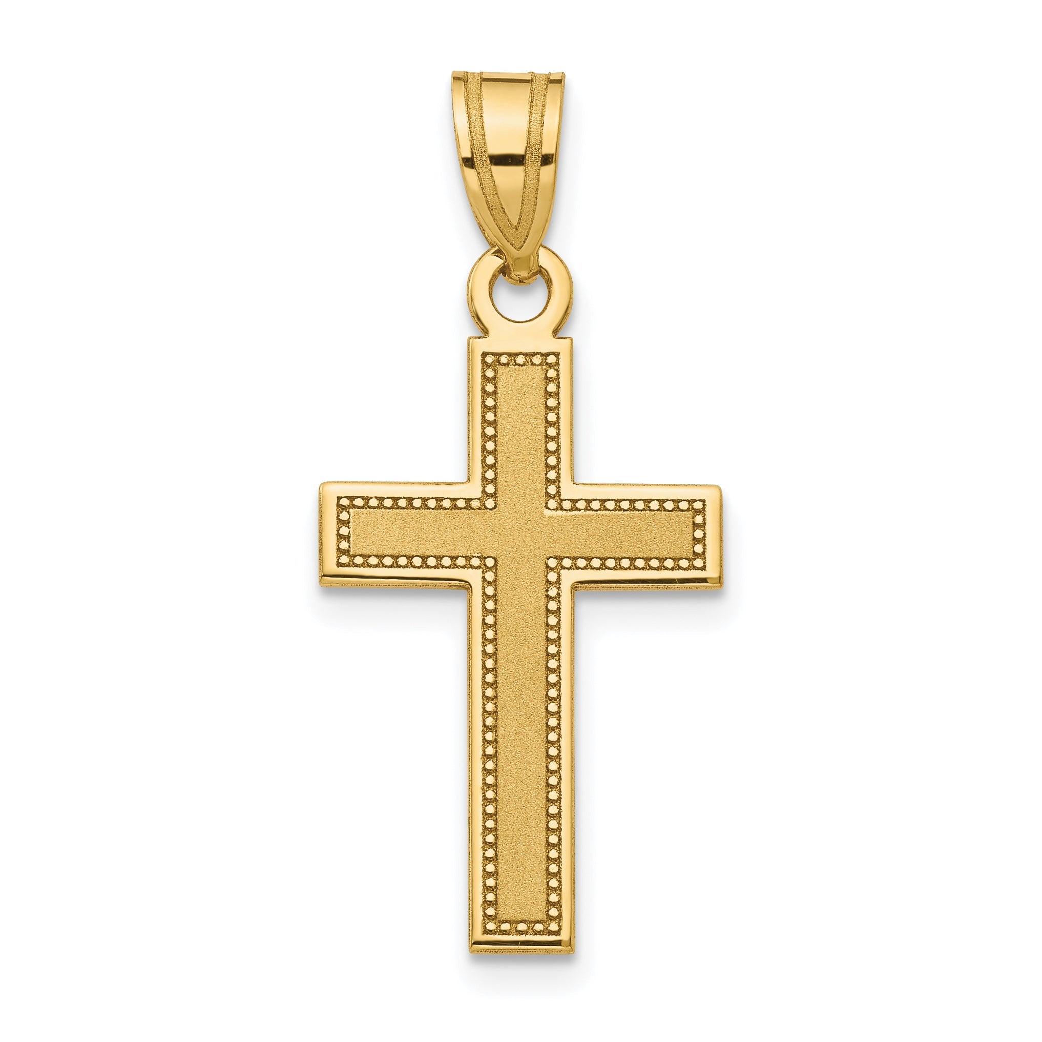 10K Yellow Gold 10K Small Satin Cross Pendant