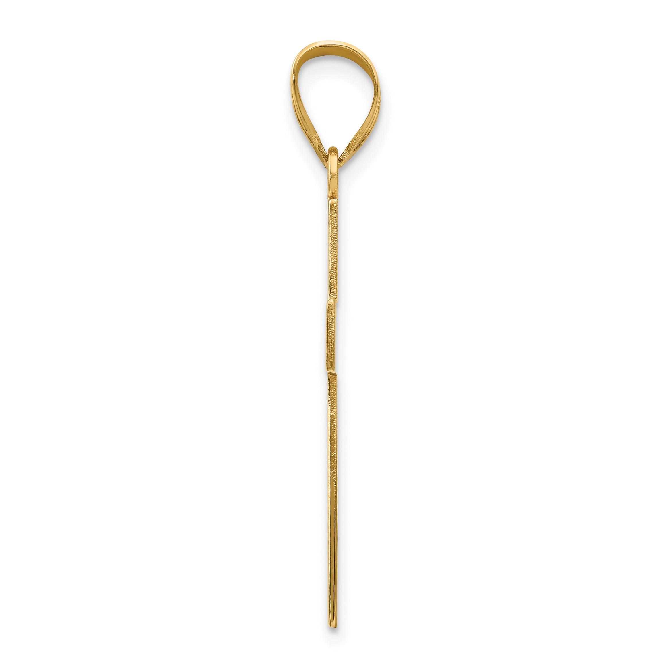 10K Yellow Gold 10K Large Satin Cross Pendant