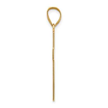 10K Yellow Gold 10K Large Satin Cross Pendant