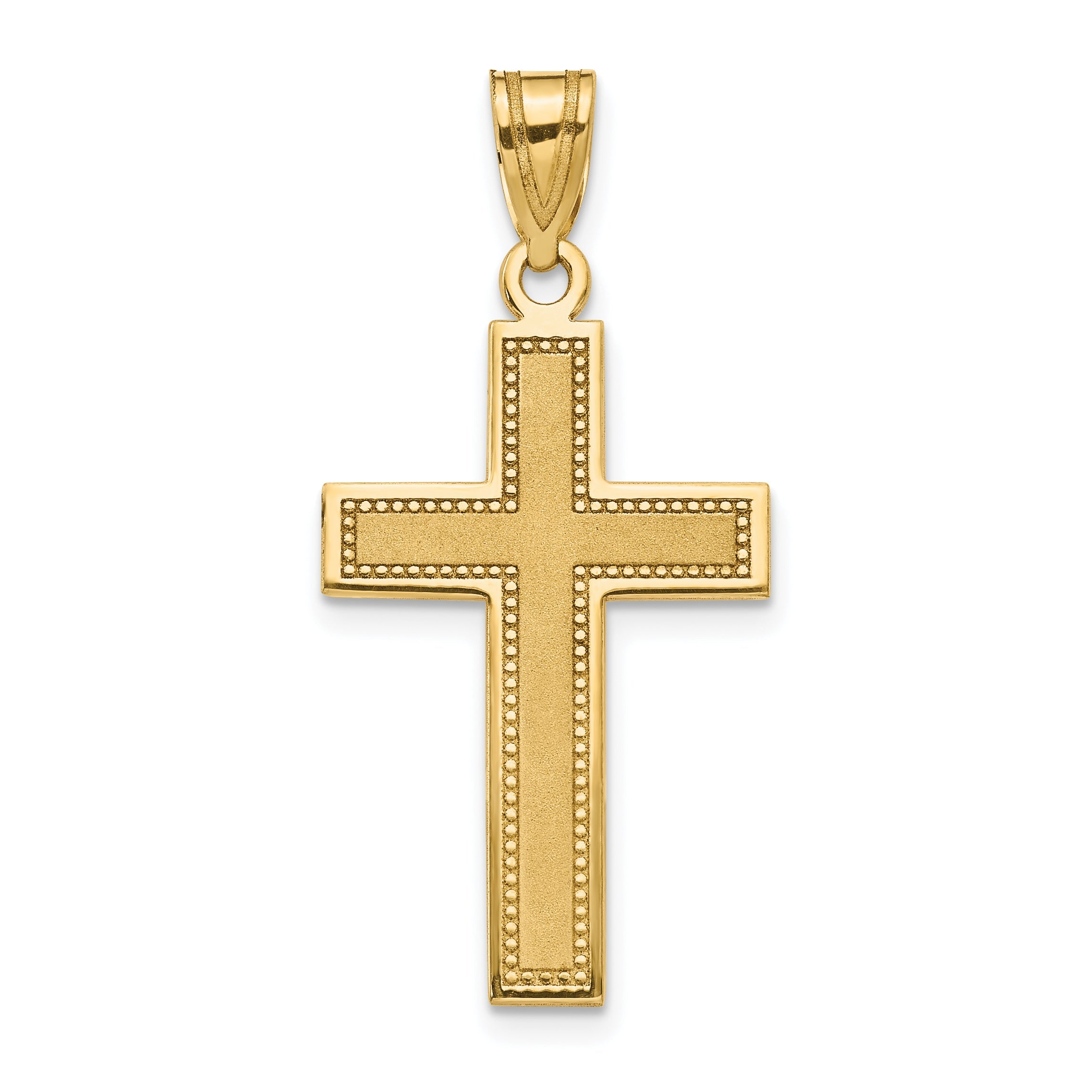10K Yellow Gold 10K Large Satin Cross Pendant