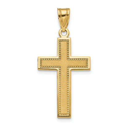 10K Yellow Gold 10K Large Satin Cross Pendant