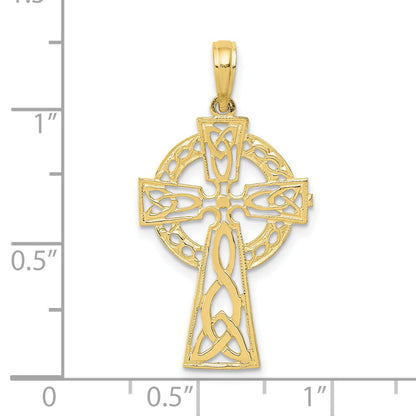 10K Yellow Gold 10K Polished Celtic Cross Pendant