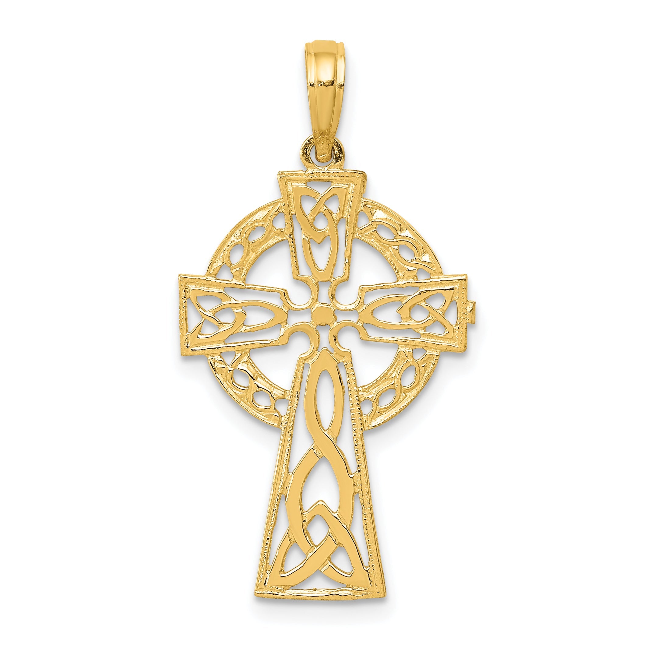 10K Yellow Gold 10K Polished Celtic Cross Pendant