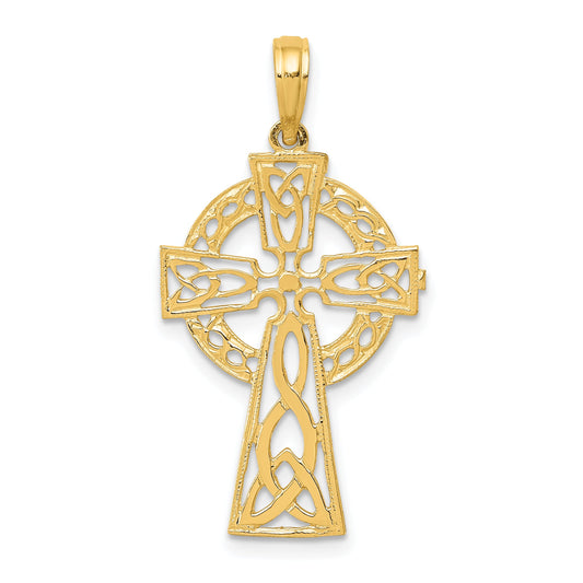 10K Yellow Gold 10K Polished Celtic Cross Pendant