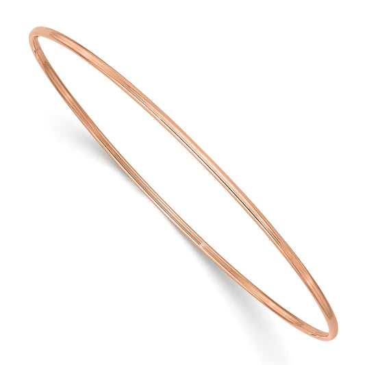 10K Rose Gold 1.5mm Polished Slip-On Bangle Bracelet