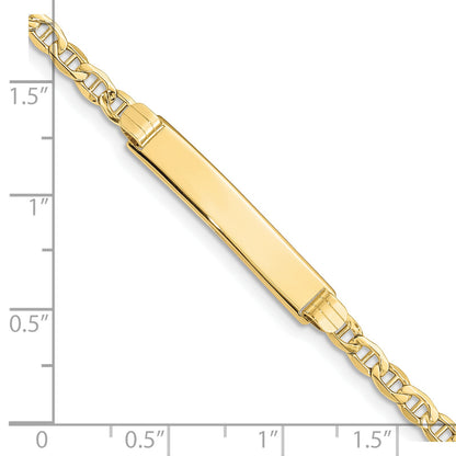 10K Yellow Gold Semi-Solid Anchor Link Id Bracelet