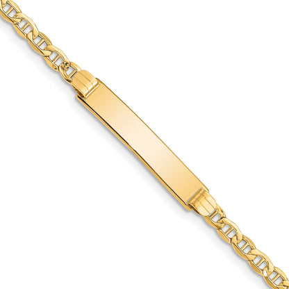 10K Yellow Gold Semi-Solid Anchor Link Id Bracelet