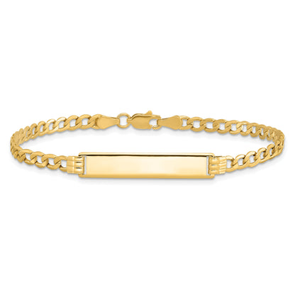 10K Yellow Gold Semi-Solid Curb Link Id Bracelet