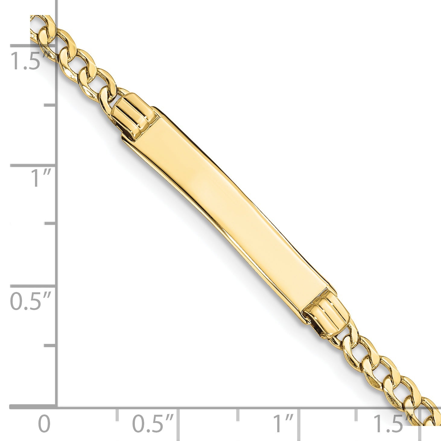 10K Yellow Gold Semi-Solid Curb Link Id Bracelet
