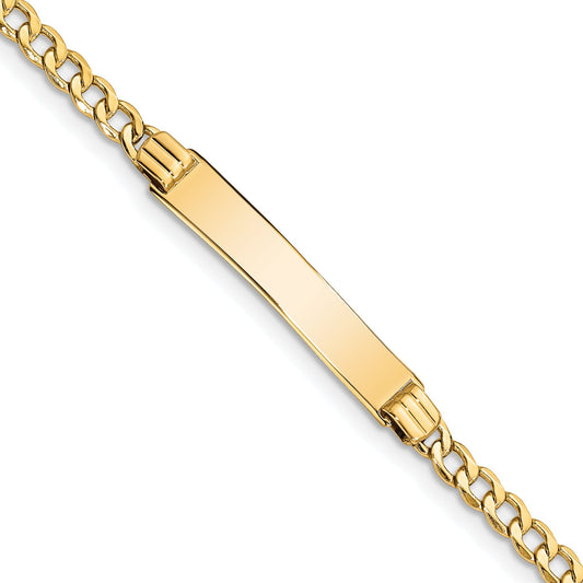 10K Yellow Gold Semi-Solid Curb Link Id Bracelet