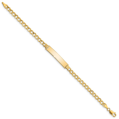 10K Yellow Gold Semi-Solid Curb Link Id Bracelet