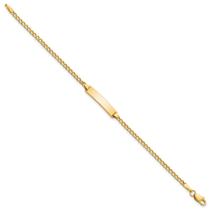 10K Yellow Gold Semi-Solid Curb Link Id Bracelet