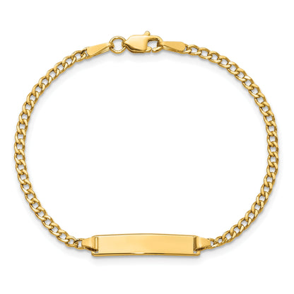10K Yellow Gold Semi-Solid Curb Link Id Bracelet