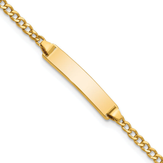 10K Yellow Gold Semi-Solid Curb Link Id Bracelet