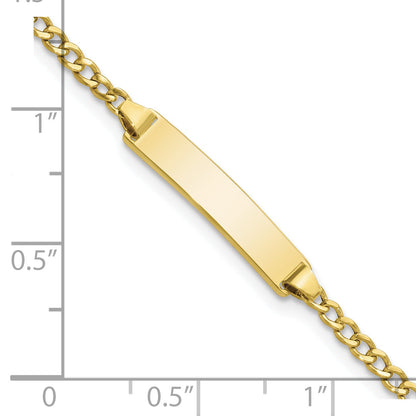 10K Yellow Gold Semi-Solid Curb Link Id Bracelet