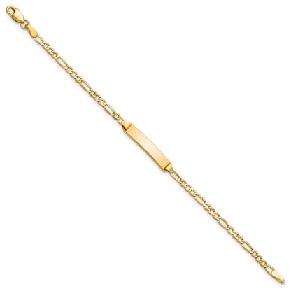10K Yellow Gold Semi-Solid Figaro Link Id Bracelet