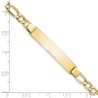 10K Yellow Gold Semi-Solid Figaro Link Id Bracelet