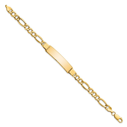 10K Yellow Gold Semi-Solid Figaro Link Id Bracelet