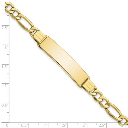 10K Yellow Gold Semi-Solid Figaro Link Id Bracelet