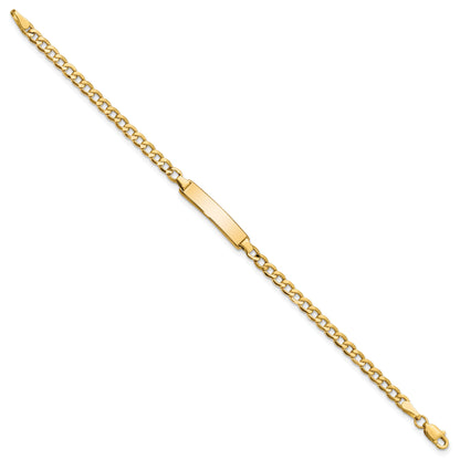 10K Yellow Gold Semi-Solid Curb Link Id Bracelet