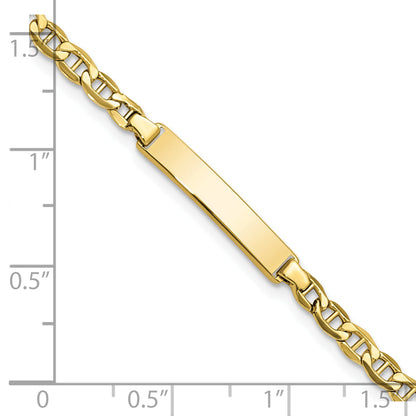 10K Yellow Gold Semi-Solid Anchor Link Id Bracelet