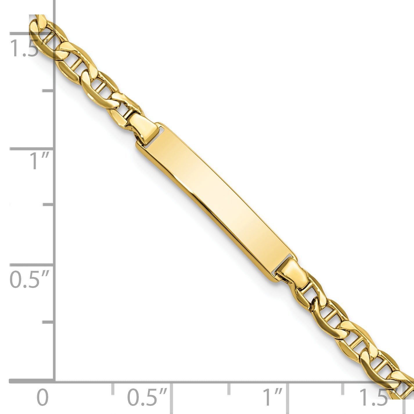 10K Yellow Gold Semi-Solid Anchor Link Id Bracelet