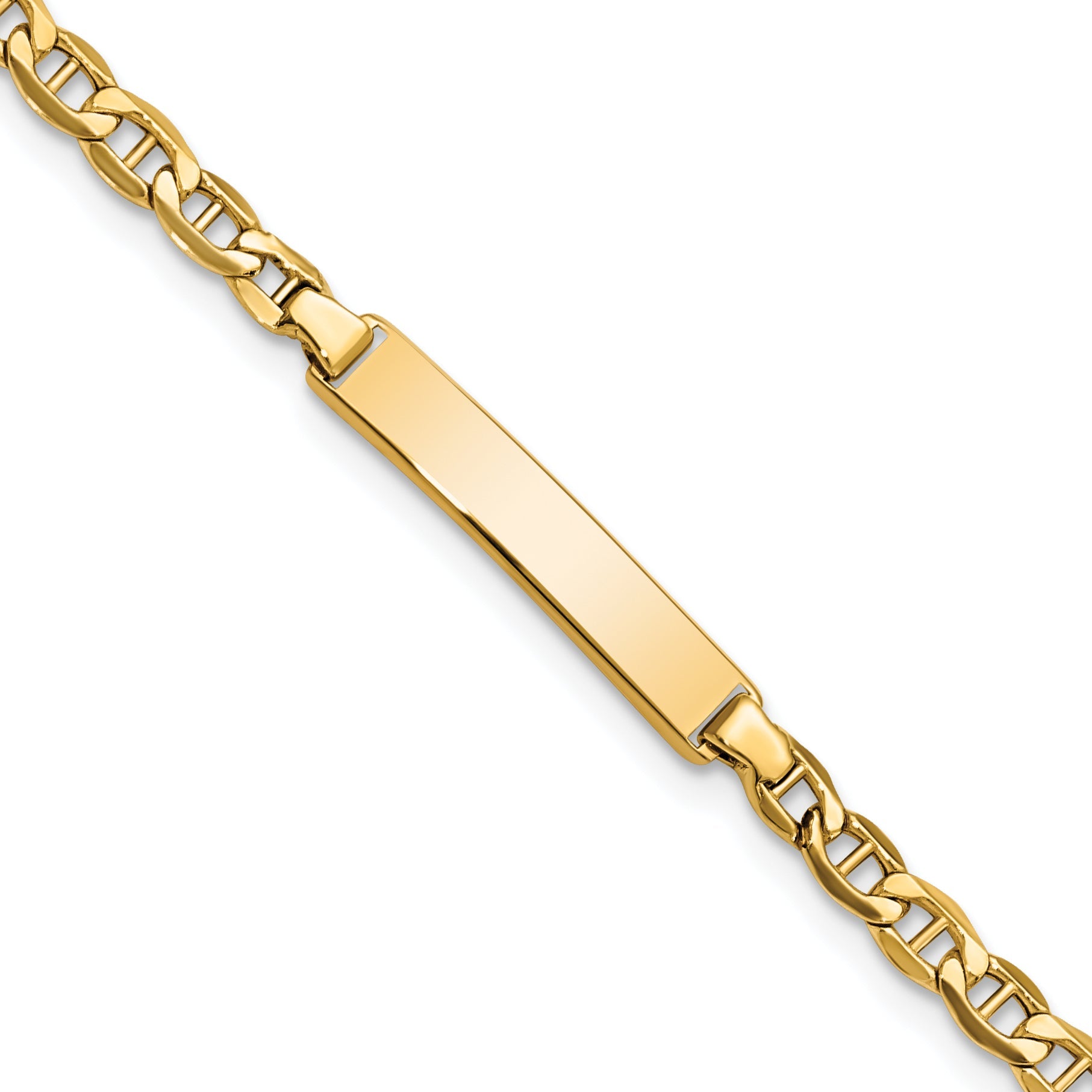 10K Yellow Gold Semi-Solid Anchor Link Id Bracelet