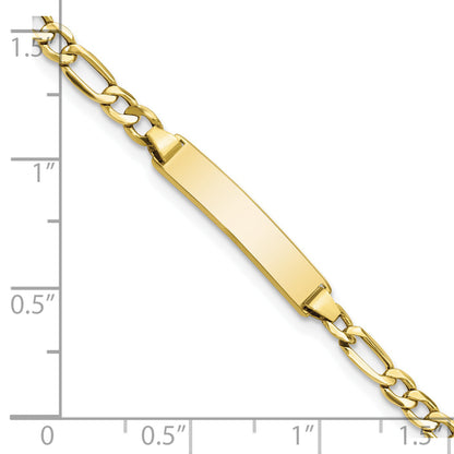 10K Yellow Gold Semi-Solid Figaro Link Id Bracelet